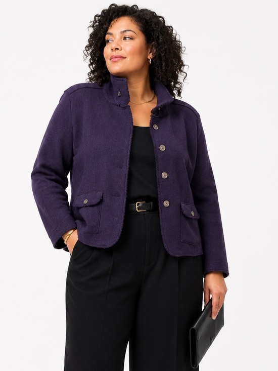 Eileen Fisher Jackets & Blazers - Eileen Fisher‎ Purple 100% Merino Wool Felted Jacket XL Quiet Luxury